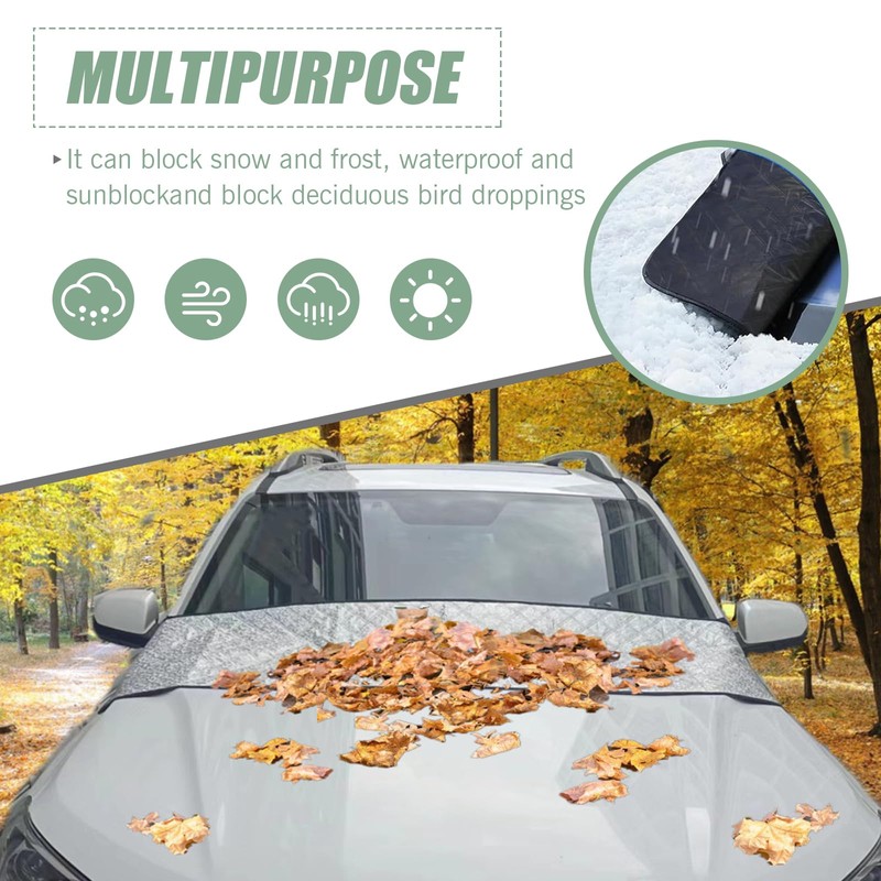 ZBGUN 1 PC Car Front Windshield Trough Cover, 66.9" x
