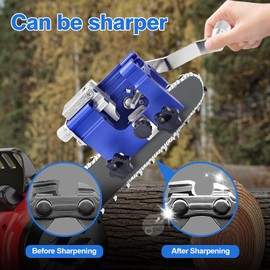 NEOVSUNY Chainsaw Sharpener, Saw Chain Sharpener, Portable Chain Sharpener, Hand Operated Chainsaw Sharpener, Suitable for All Types of Chainsaws (Blue)