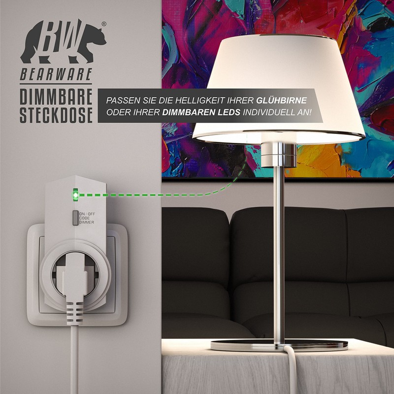 CSL Dimmable Radio Sockets Set with Remote Control Set of