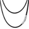 PROSTEEL Black Chain Necklace Men Braided Faux Leather Chains 16inch