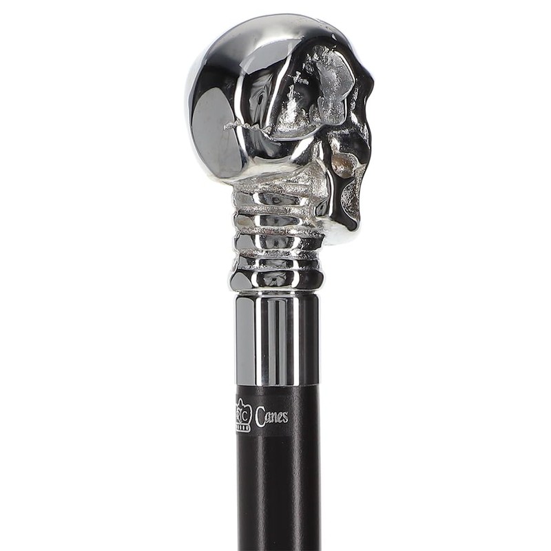 Royal RC Canes Premium Brass Chrome Skull Handle Walking Cane