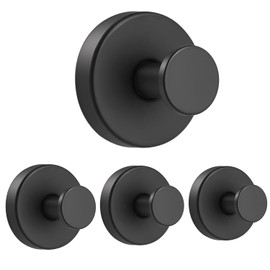 Suction Cup Hooks for Hanging, for Shower Hooks, Bathroom Shower for Glass Windows, Mirror, Tile, Adhesive Towel Hooks for Hanging Bath Ball, Robe, Towel(Black-4 Pack)