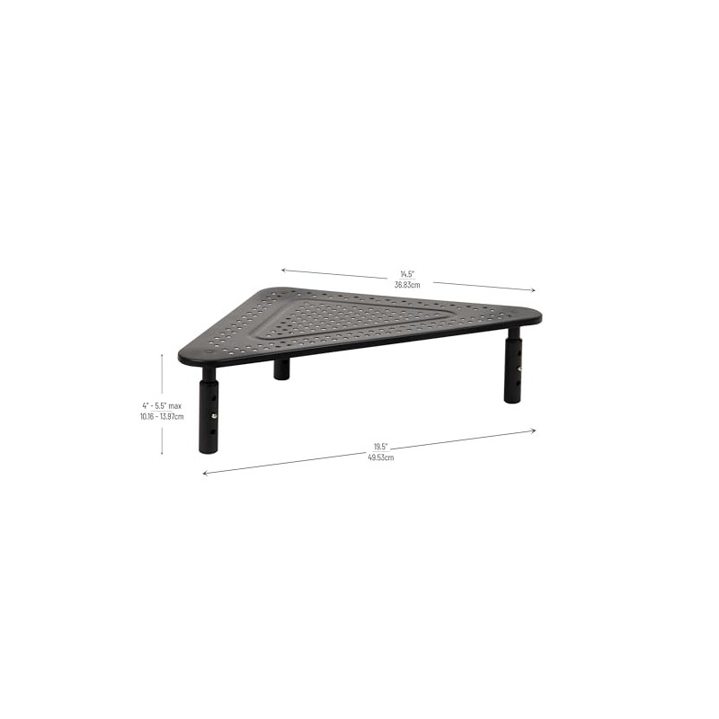 Mind Reader TRISTAND-BLK Stand Riser, Triangle Adjustable, Ventilated Metal for