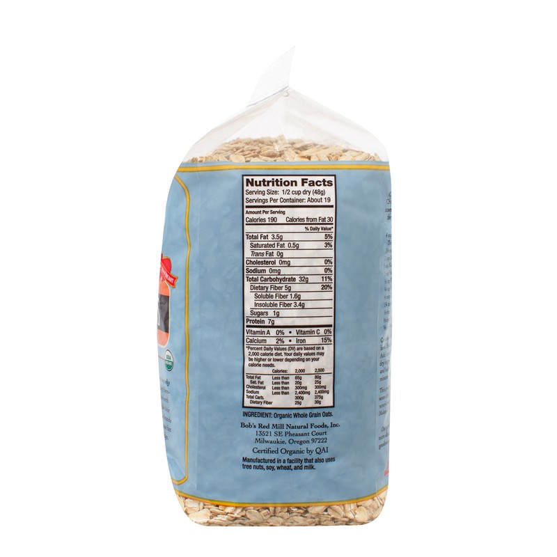 Bob's Red Mill - Organic Oats Rolled Thick, 32 Ounces