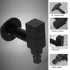 Bathroom Tap, Black Single Cold Water Tap, with Square Handle,