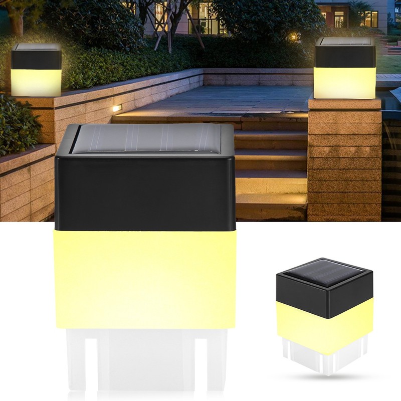 Solar Powered LED Square Warm White Light for Garden Fence