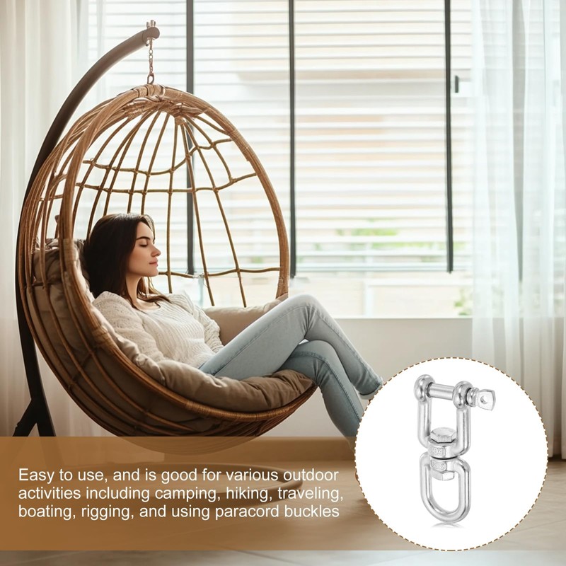 sourcing map Heavy Duty M10 Double Swivel Eye Hook, 304