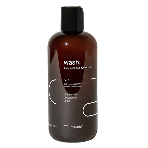 Maude pH Balanced Body Wash + Bubble Bath No. 2 - Gentle Body Wash & Bubble Bath Soap - Omega 3, 6, 0 + Vitamin B3, B5, C, and E (12 oz)