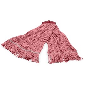 SPARTA Flo-Pac Mop Head Loop-Ended, Screw On with Acme Thread Cnct for Organized Cleaning, Red, (Pack of 12)