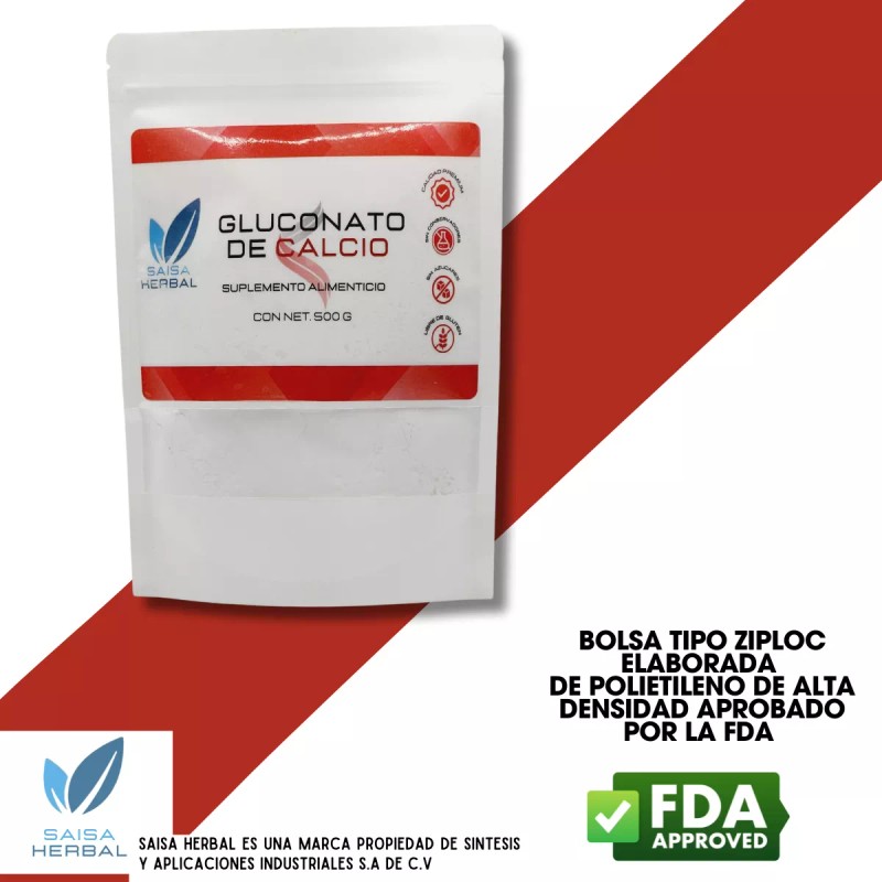 Saisa Herbal Gluconato De Calcio Bolsa Con 1 Kg. Sabor