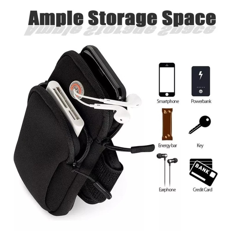 generic Brazalete Deportivo Con Soporte Para Teléfono Móvil, Negro