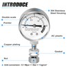 MEANLIN MEASURE Stainless Steel Pressure Cooker Gauge,0-20Psi 2" DIAL FACE