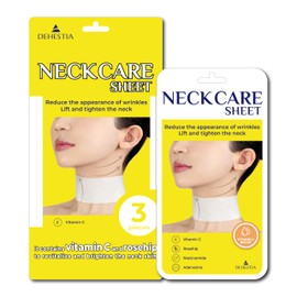 DEHESTIA Destia Neck Care Sheet V, Set of 3, Age-friendly Neck, Vitamin C, Rose Hip, Tone Up, Hydrogel, Moisturizing, Neck Pack, Moisture Care, Tightens Skin Around the Neck