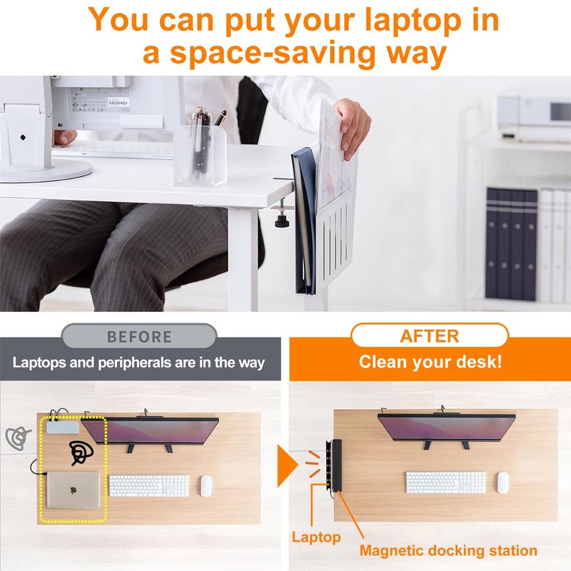 UYHKVXF Desk Side Storage, Under Steel Hanging Organizer, No Drill