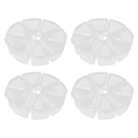 Nut Trays 4PCS 8 Grids Jewel Case Plastic Transparent Round Shape Jewelry Storage Organizer Container for Rings Earrings Clear Organizer