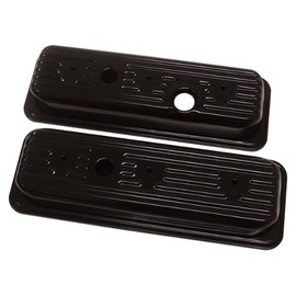 1985-93 Compatible/Replacement for Chevy/GMC 4.3L V6 Center Bolt Steel Valve Covers w/Bolts - Black