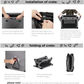 Collapsible Dog Crate - 32 Inch Portable Foldable Travel Crates for Medium Dogs with Detachable Storage Bag, Removable Pad, and Mesh Windows for Outdoor & Indoor