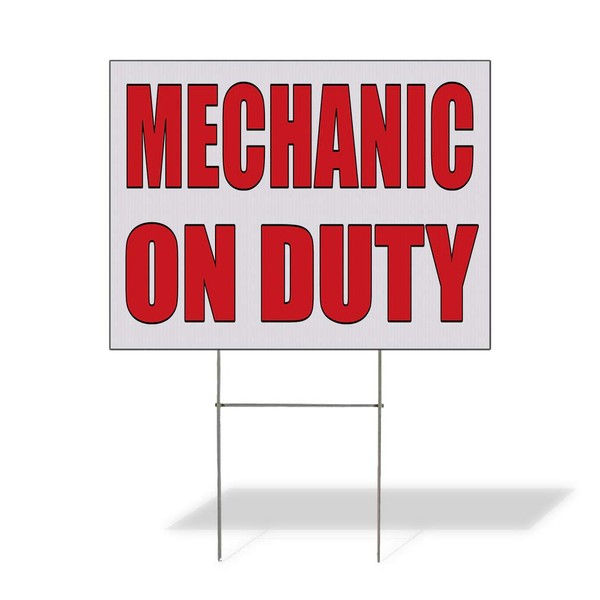 Fastasticdeals Weatherproof Yard Sign Mechanic on Duty Auto Body Shop
