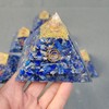 Harmoniekraft Agate Orgonit Pyramide XL groß blau Lapis Lazuli 90-95mm