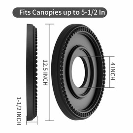 EIFHYT 2 Pack Moldeds PU Ceiling Medallions for Light Fixtures and Ceiling Fans, 12-7/16"OD x 4" ID x 1-1/4 "P Matte Black (Fits Canopies up to 5-1/2")