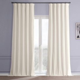 HPD HALF PRICE DRAPES Hotel Blackout Curtains for Living Room Cotton Dune Textured 50 X 84 (1 Panel), DTCC-BO20803-84, Fable Beige