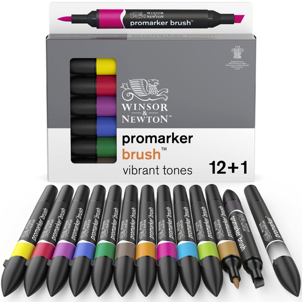 Winsor & Newton ProMarker Brush - 12+1 Pennarelli Toni Vibranti
