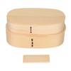 Wooden Bento Boxes Double Wood Color Bento Lunch Box Portable