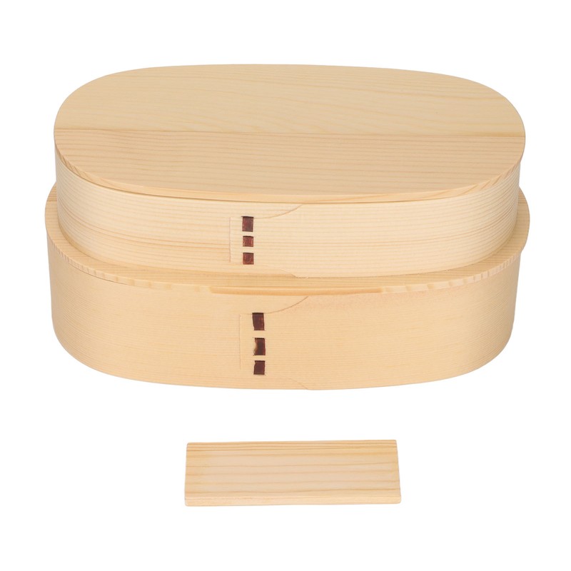 Wooden Bento Boxes Double Wood Color Bento Lunch Box Portable