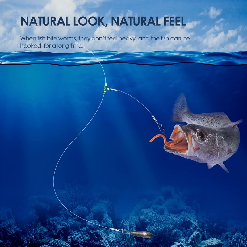 Luroad Fishing Wire Leader Fishing Rigs Nylon-Coated Lines with Swivels