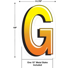 Beistle Letter G Yard Sign with Metal Stakes