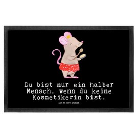 Mr. & Mrs. Panda 50 x 75 cm Doormat Beautician with Heart – Gift, Make-Up, Front Door Mat, Pension, Door Mat, Motif Doormat Training