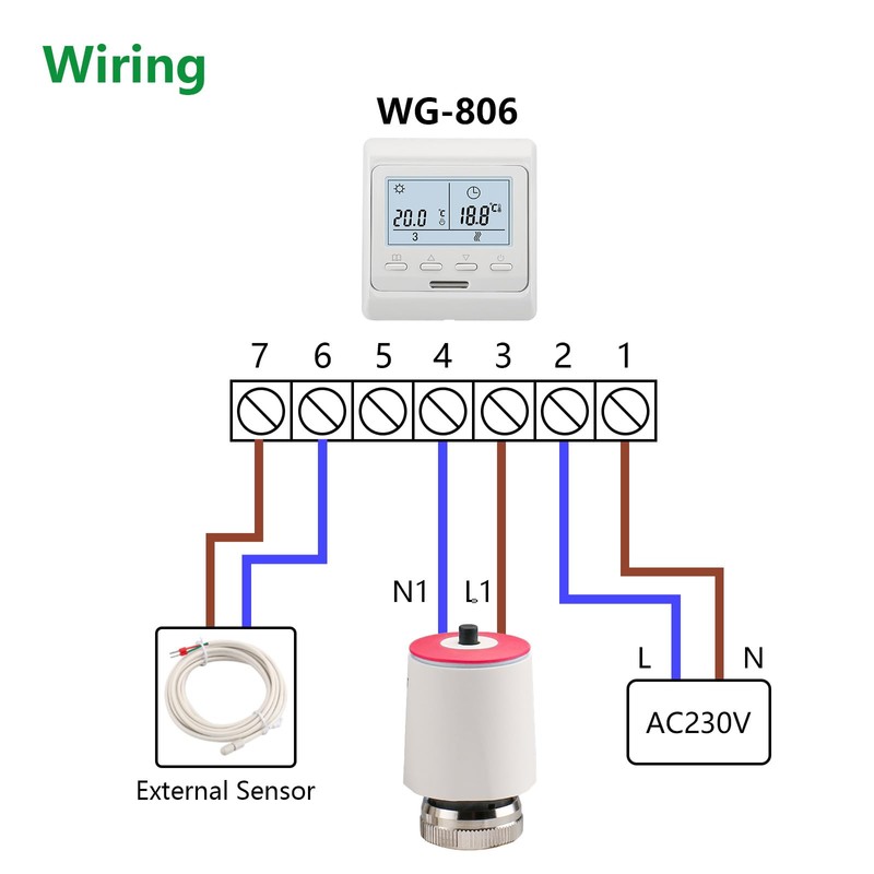 Wengart Thermoelectric Actuator WG5015,AC230V On/Off Status Visible Normaly Closed for