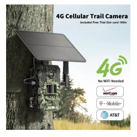 Unitoptek Solar powered 4G LTE Cellular Trail Camera 14MP Wildlife Hunting Live view USA