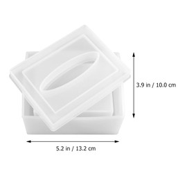 NUOBESTY 1 Set Box Paper Box Mold Jewelry Organizer Tray Resin Jewelry Molds Resin Molds Resin Casting Mould De Epoxy Resin Kit Tissue Organizer Mold Simple White Frame
