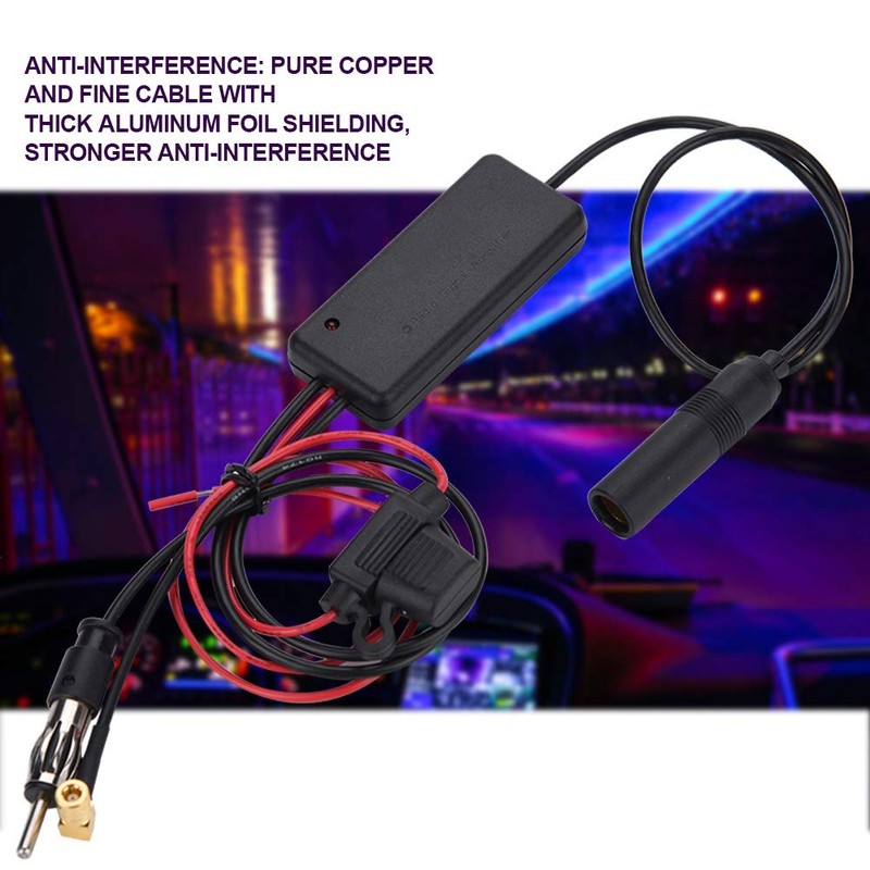Car Antenna Amplifier AM FM Adapter Car Aerial Booster Amplifier