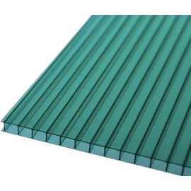 Twin Wall 8mm Polycarbonate Panel -Sheet - Cold-Flexible, Clear, Strong， Shatterproof - All-Weather Outdoor Garden and Greenhouse Covering (2' (W) X 4' (L), Green)
