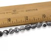 Black & White Striped Malachite Beads - 8mm Round Composite