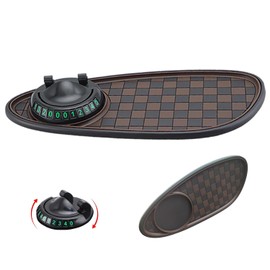 Dszemie Car Anti Slip Mat Phone Holder, Multifunction Anti-Skid Pad, Rotatable Car Stand Non Slip Dashboard Mount Mat With Temporary Parking Number, Cars Accessories Interior Gadgets