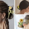 Yonchic 3-Piece Floral Metal Hair Clips, Tulip Orchids Sunflower Hair