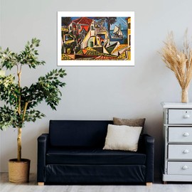 Spiffing Prints Pablo Picasso - Mediterranean Landscape - Small - Archival Matte - Framed