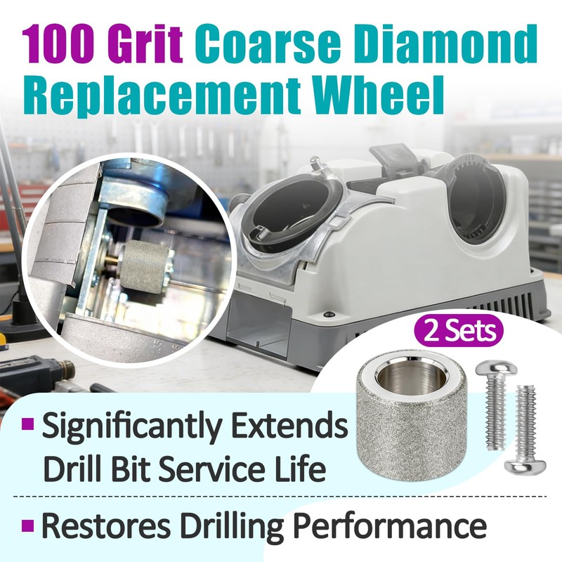 2 Sets 100 Grit Coarse Diamond Replacement Grinding Wheel DA31325GF