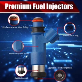 MACAX Set of 4 Fuel Injectors 16611AA720 FJ860 Replacement Compatible with Subaru Forester Impreza WRX STI Legacy Outback 2.5L H4 - Replaces 842-12341 297-0013 800-1896N