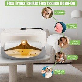 Flea Traps for Inside Your Home, 2 Packs Flea Trap for Home & Garage with 6 Sticky Disc 6 Bulbs 2 Electric Wires Bed Bug with Light for Indoor Safe to Pets