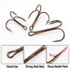 Dr.Fish 30 Pack Treble Hooks, Bronze Round Bend, #16-#6/0, Triple