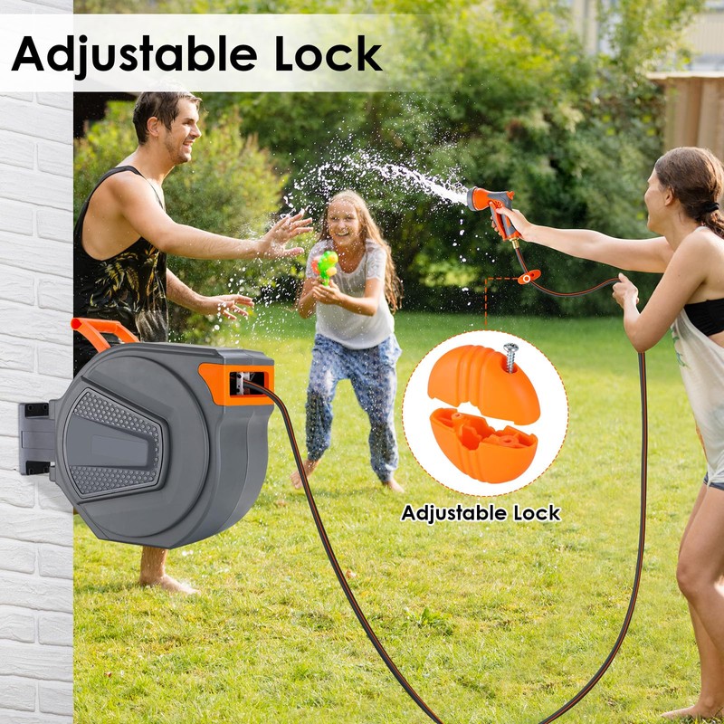 TLGREEN Retractable Garden Hose Reel, 1/2in x 100 ft Water
