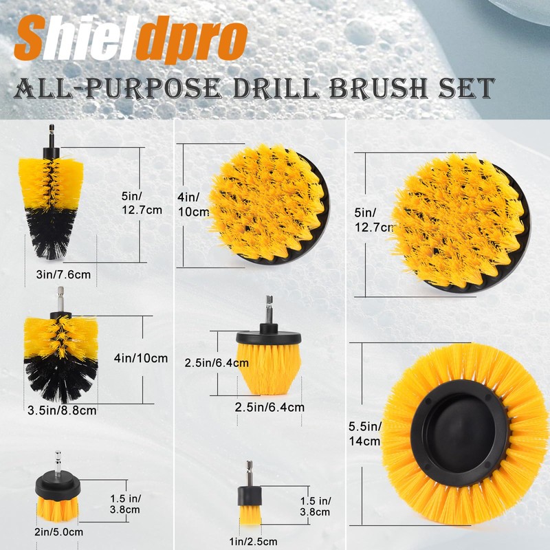 SHIELDPRO 18 Pack Drill Brush Attachment Set, Power Cleaning Scrub
