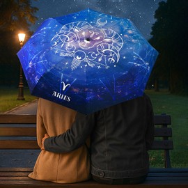 ECOBRELLA Compact Folding Umbrella for Women and Kids-Automatic Travel Umbrellas Compact with Unique Constellation Pattern