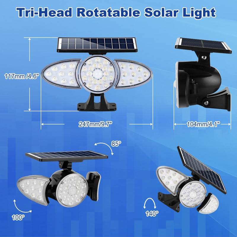 EMANER Solar Motion Lights Outdoor | Remote Control Brightest Flood