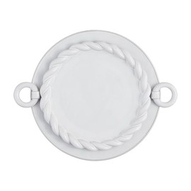 Mud Pie Small 11" Large 12 3/4" Dia Twisted Round Nested Platter, White