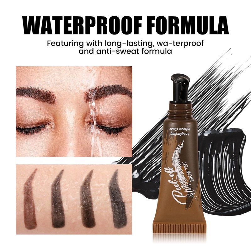 Tattoo Eye Brow Tint, Peel Off Eyebrow Gel Tint, Semi-Permanent